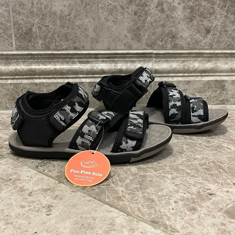 Sonoma Gravity Boys Adjustable Sandals Camo Grey Size 13